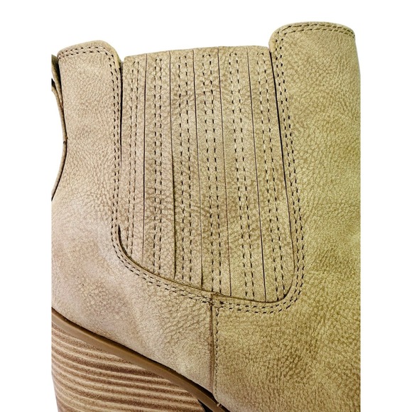 Korks Hadley Natural Nubuck Chunky Block‎ Heel Booties Womens Size 9M NWB - Picture 4 of 16